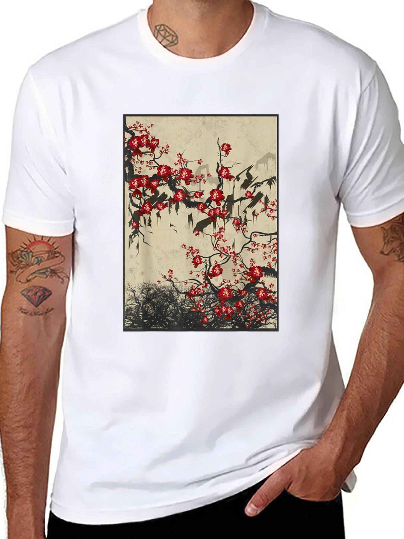 Blossom Art Black T-Shirt