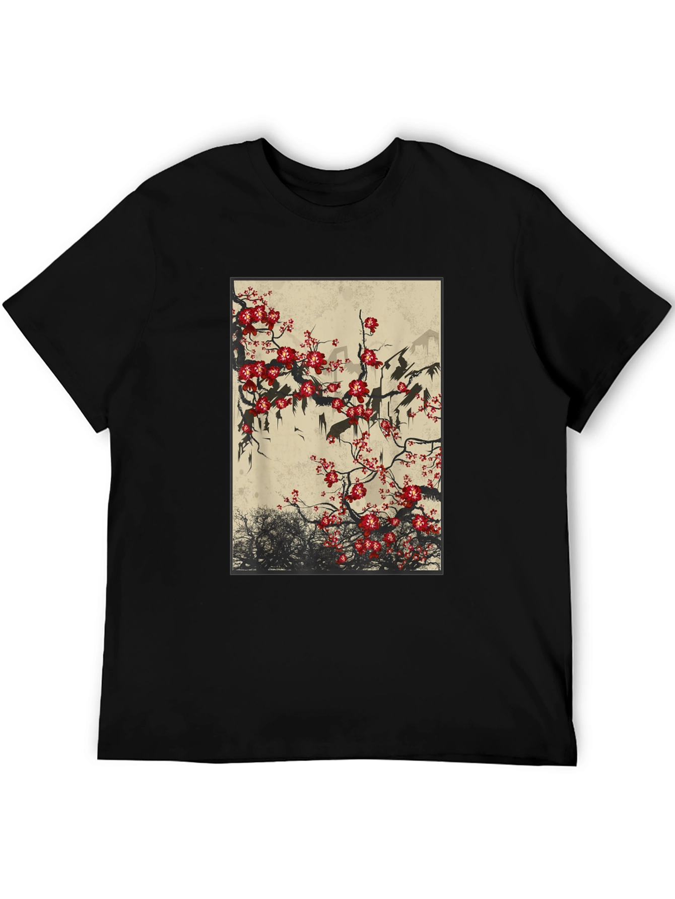 Blossom Art Black T-Shirt