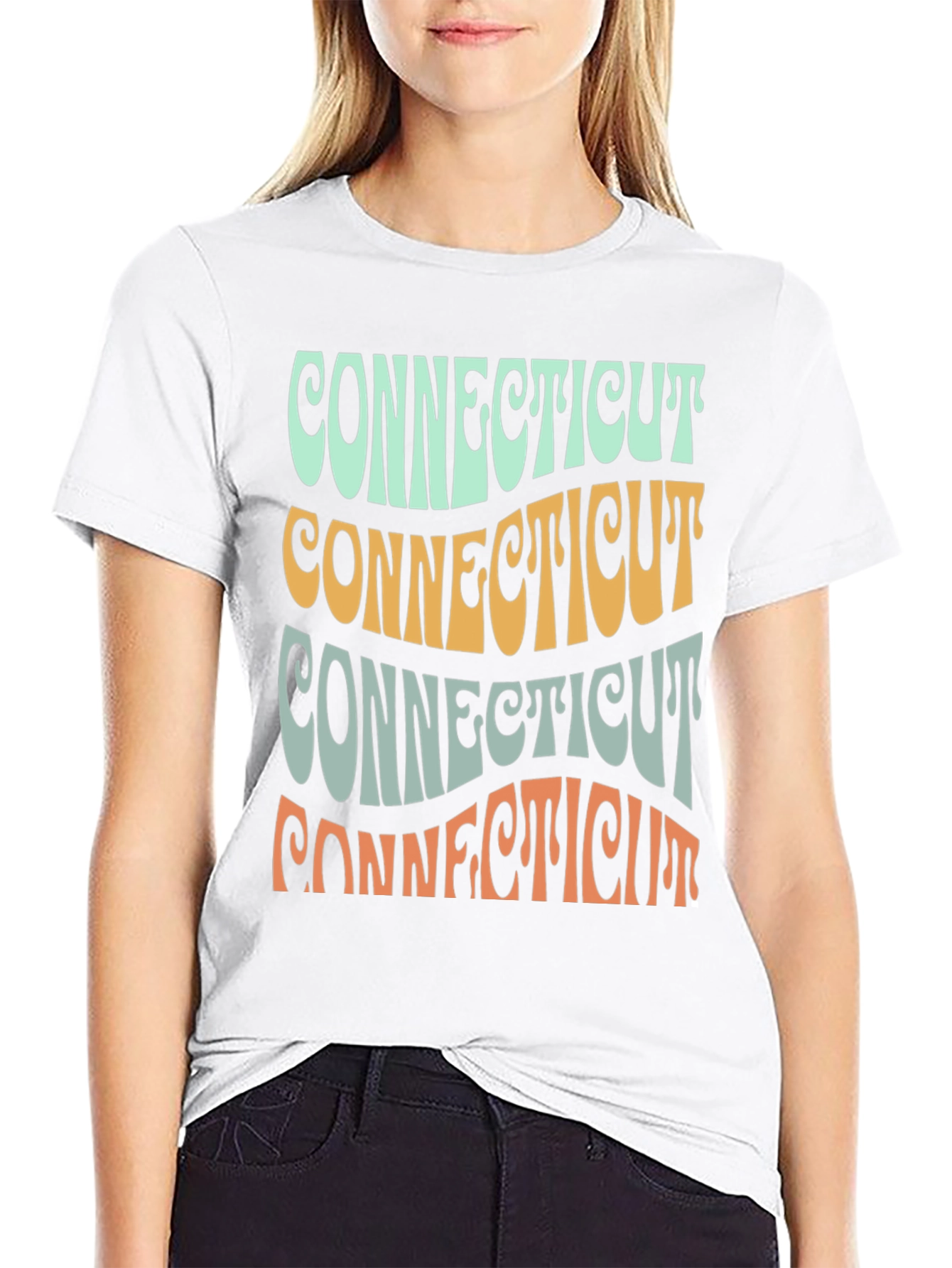Retro Connecticut State T-Shirt - Graphic Print
