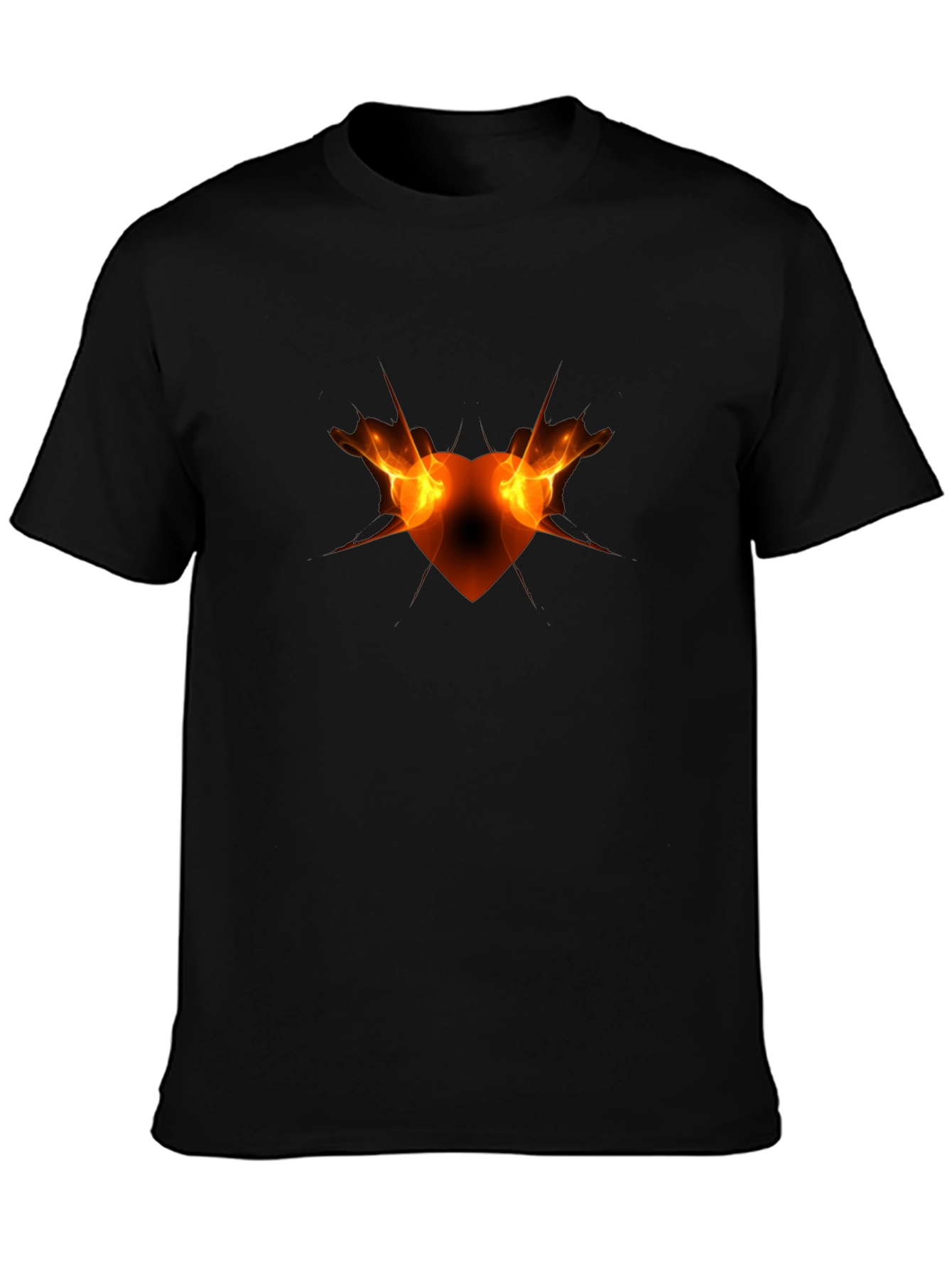 Fiery Heart Graphic Black Tee