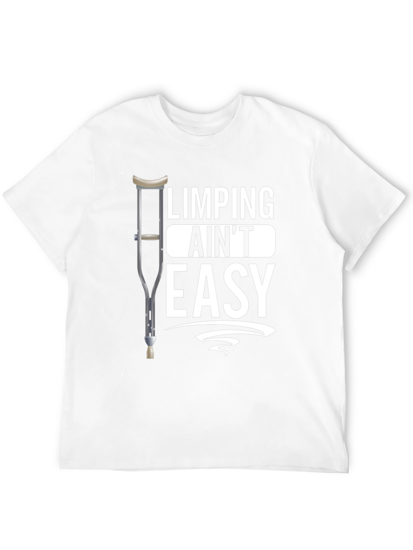 Limping Aint Easy Black Graphic T-Shirt