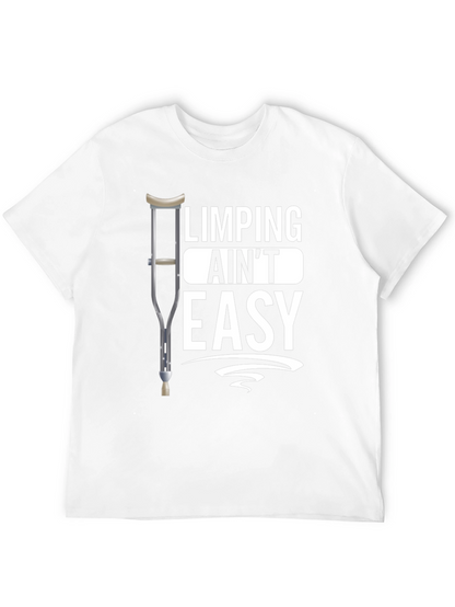 Limping Aint Easy Black Graphic T-Shirt