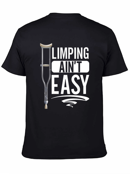 Limping Aint Easy Black Graphic T-Shirt
