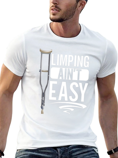 Limping Aint Easy Black Graphic T-Shirt