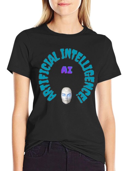 AI Intelligence Graphic Tee - Futuristic Design