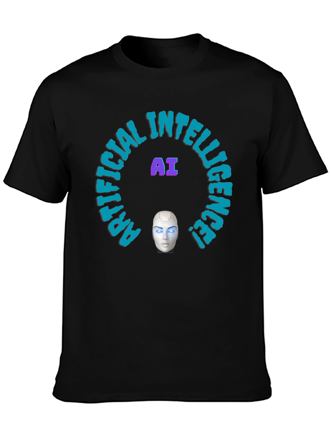 AI Intelligence Graphic Tee - Futuristic Design