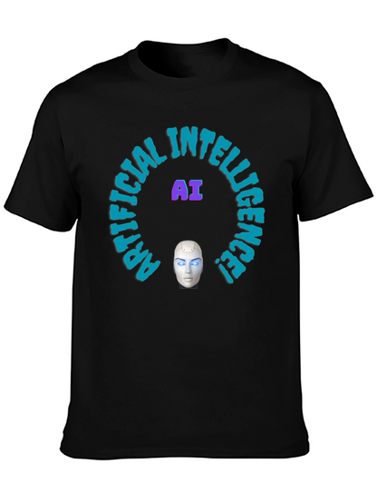 AI Intelligence Graphic Tee - Futuristic Design