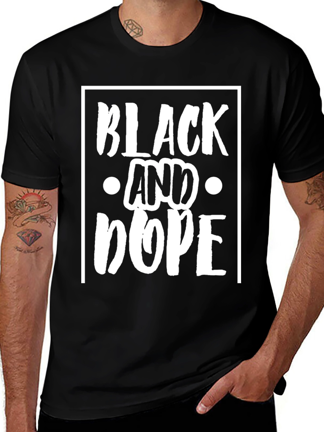 Black and Dope Graphic Print T-Shirt