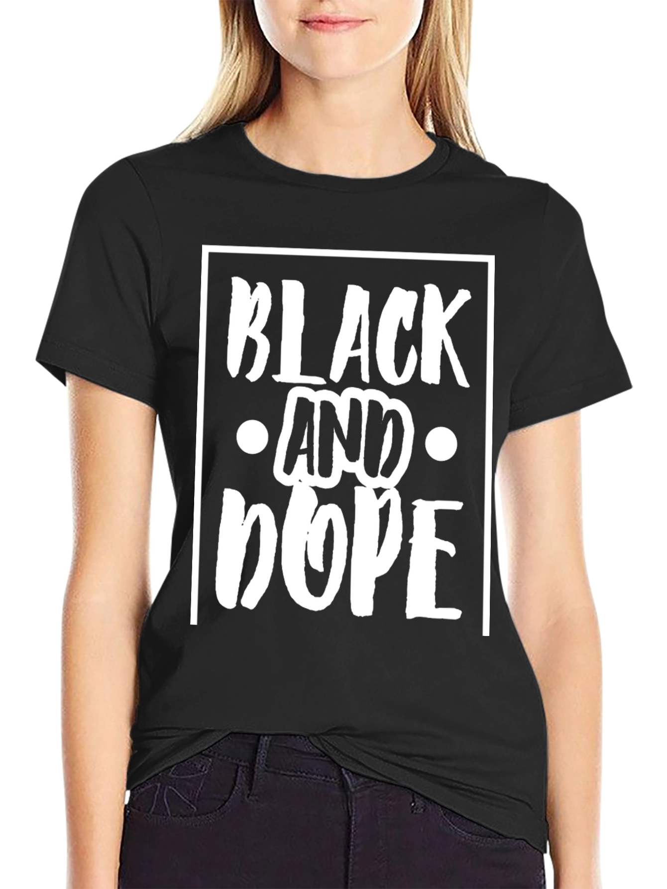 Black and Dope Graphic Print T-Shirt