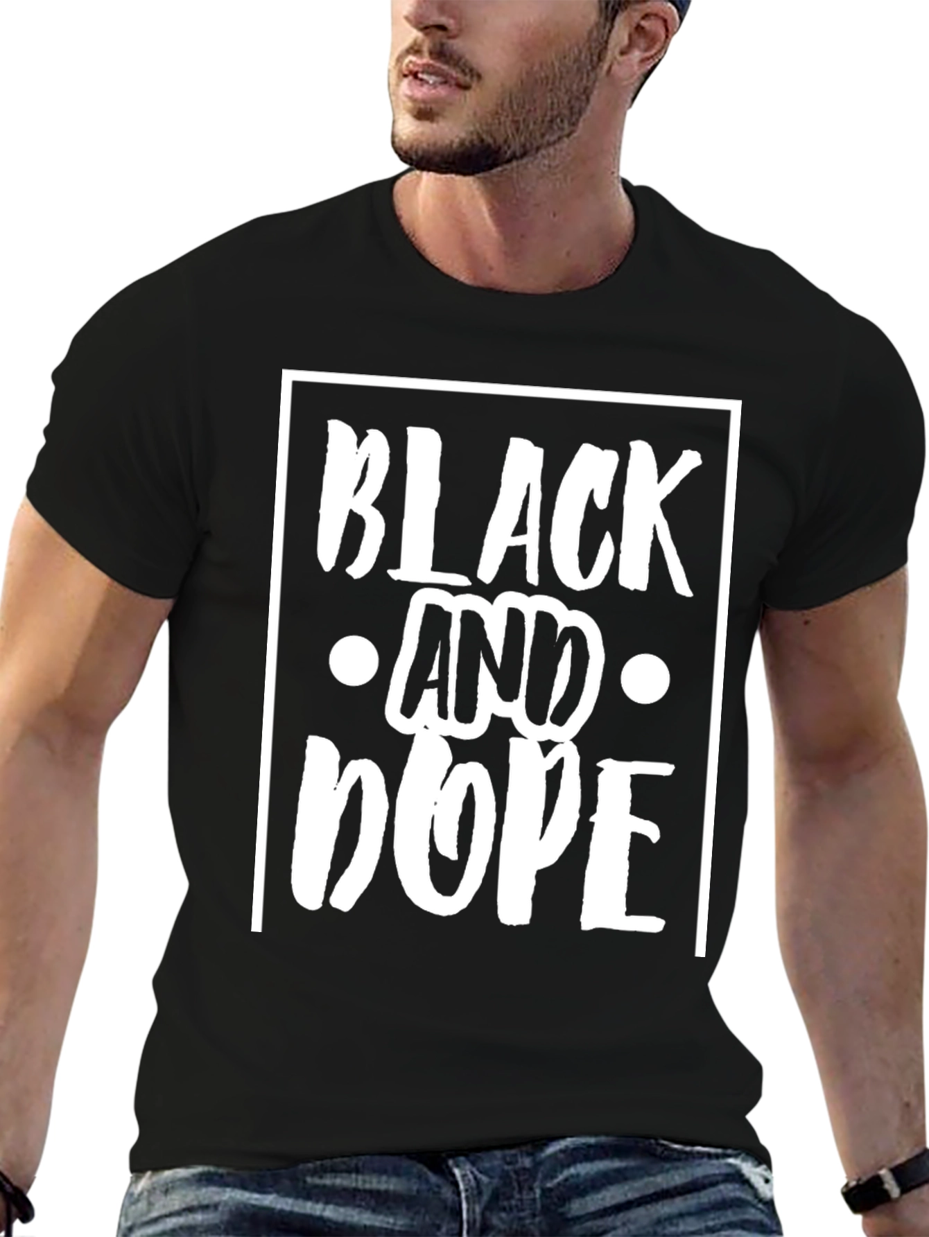 Black and Dope Graphic Print T-Shirt