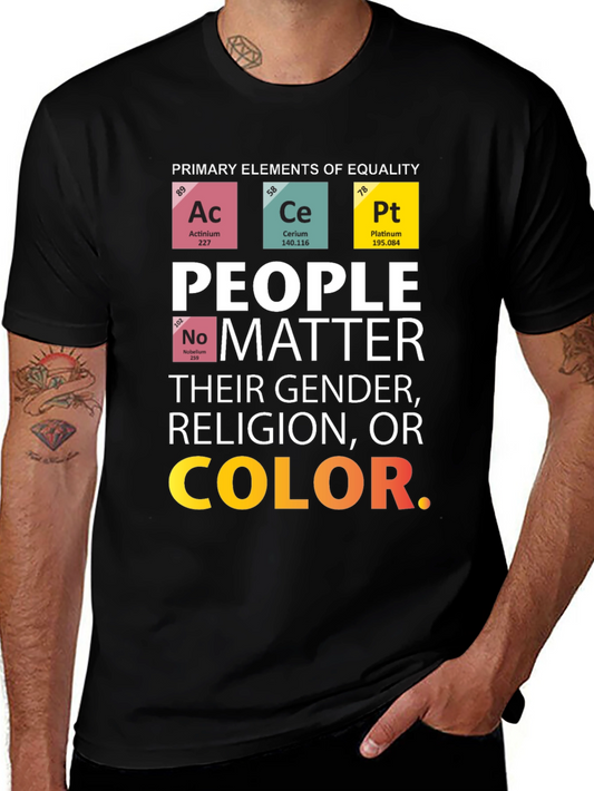 Equality Elements T-Shirt - Gender Religion Color