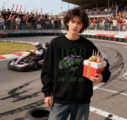 Dad of the Birthday Boy" Monster Truck Birthday Crewneck