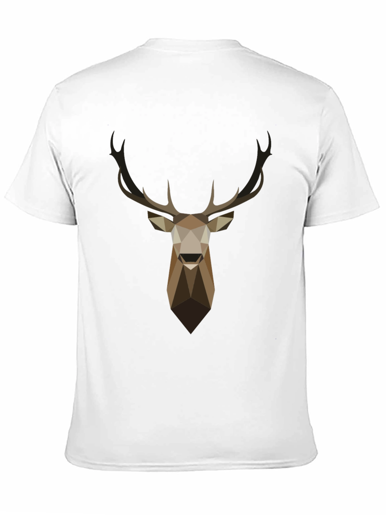 Geometric Deer Head Graphic T-Shirt - Black
