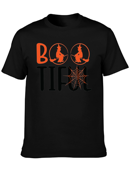 Boo-tiful Halloween T-Shirt - Witch & Spider Web Design