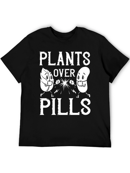Plants Over Pills Graphic Tee - Black