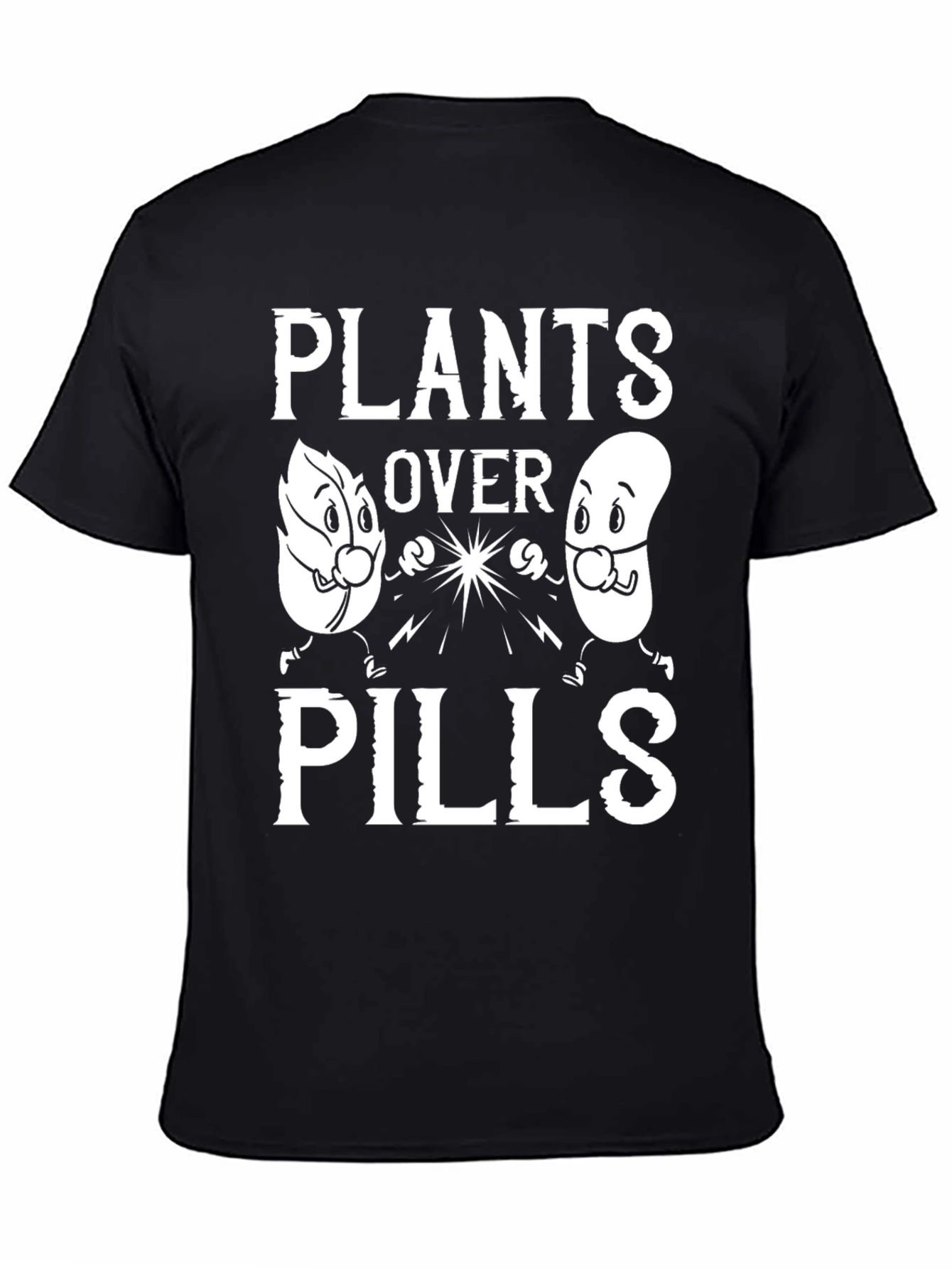 Plants Over Pills Graphic Tee - Black