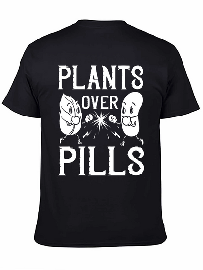 Plants Over Pills Graphic Tee - Black