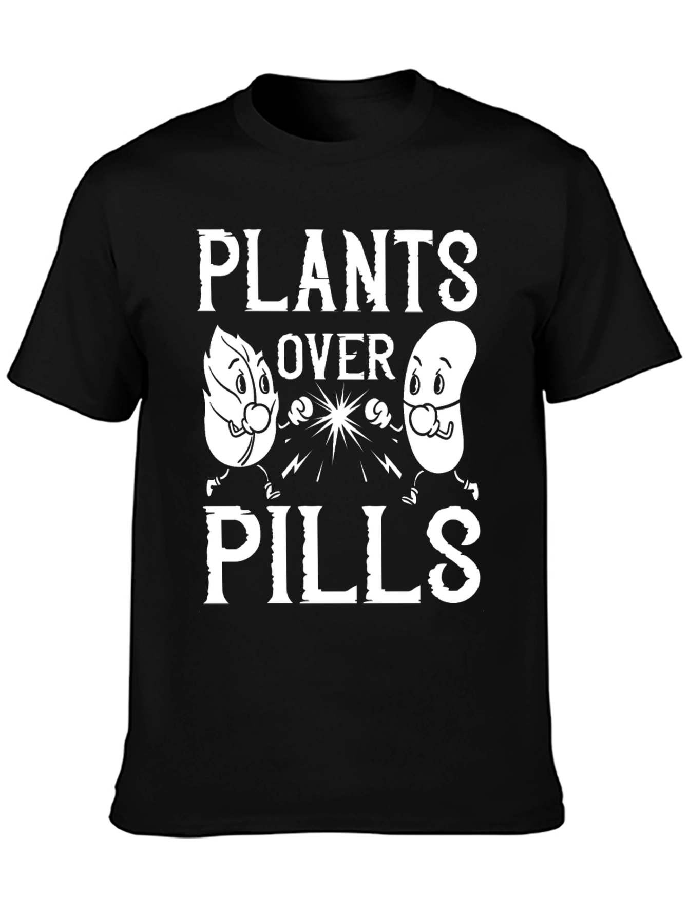 Plants Over Pills Graphic Tee - Black