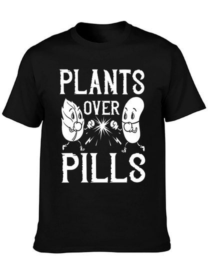 Plants Over Pills Graphic Tee - Black