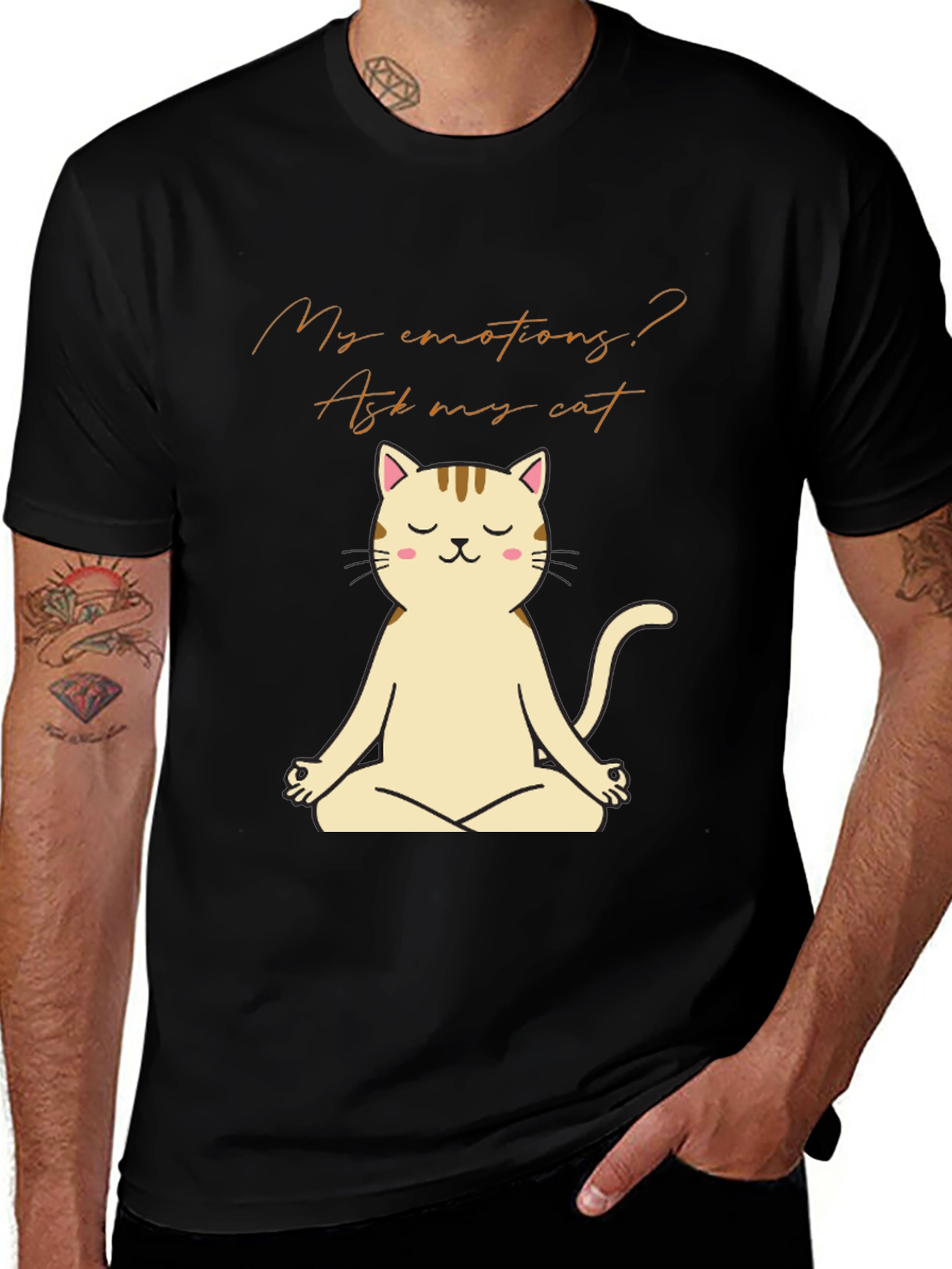 Meditating Cat T-Shirt - Ask My Cat