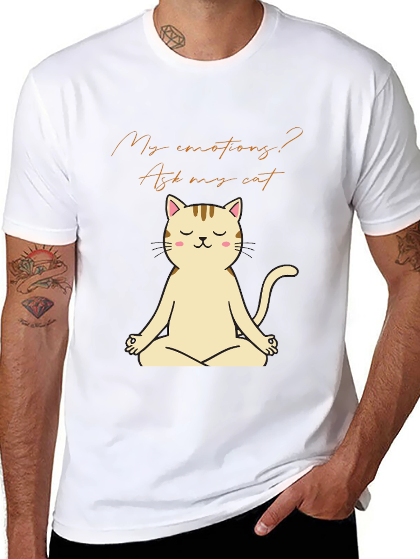 Meditating Cat T-Shirt - Ask My Cat