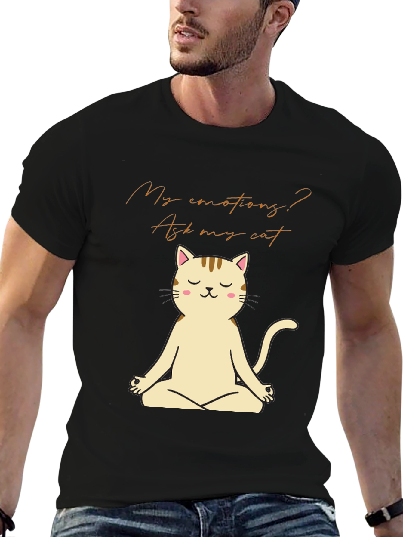 Meditating Cat T-Shirt - Ask My Cat