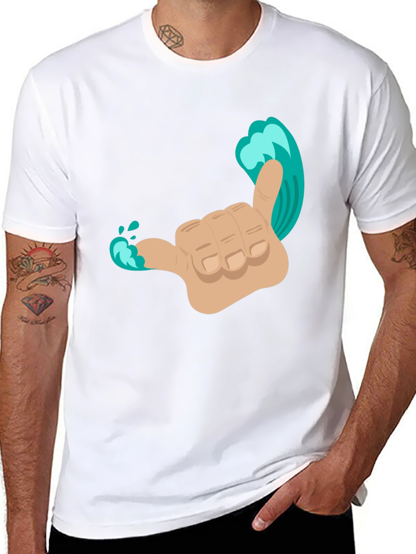 Hang Loose Wave Hand T-Shirt