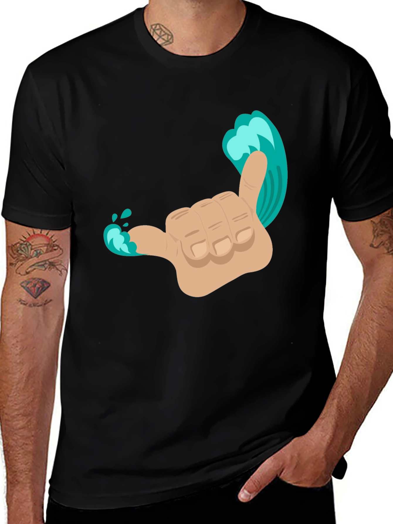 Hang Loose Wave Hand T-Shirt