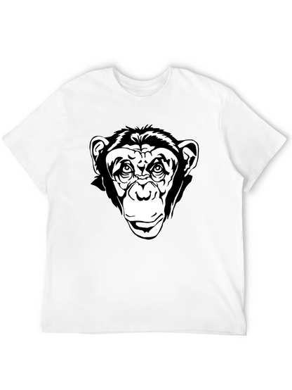 Black T-Shirt with Chimpanzee Graphic