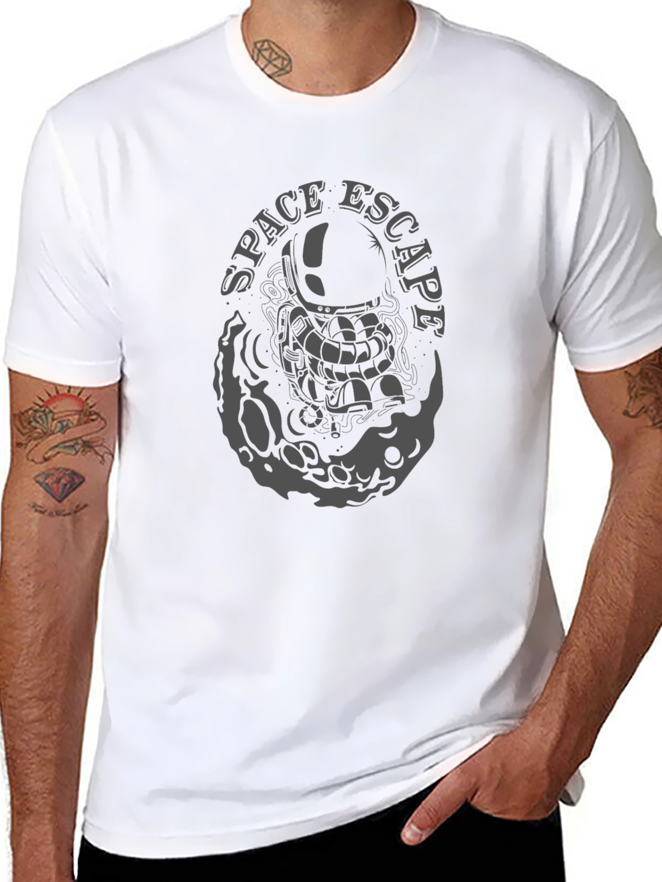 Space Escape Graphic T-Shirt - Astronaut Design
