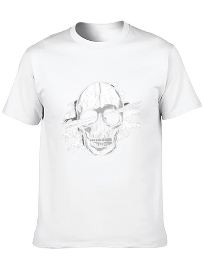 Skull Drummer T-Shirt - Rock & Roll Tee
