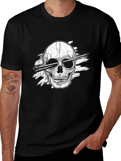 Skull Drummer T-Shirt - Rock & Roll Tee