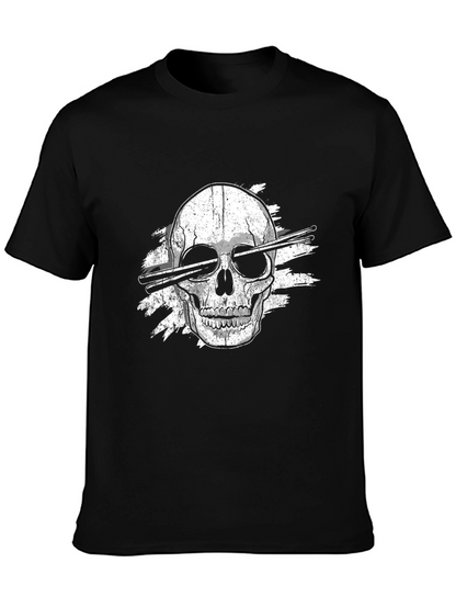 Skull Drummer T-Shirt - Rock & Roll Tee