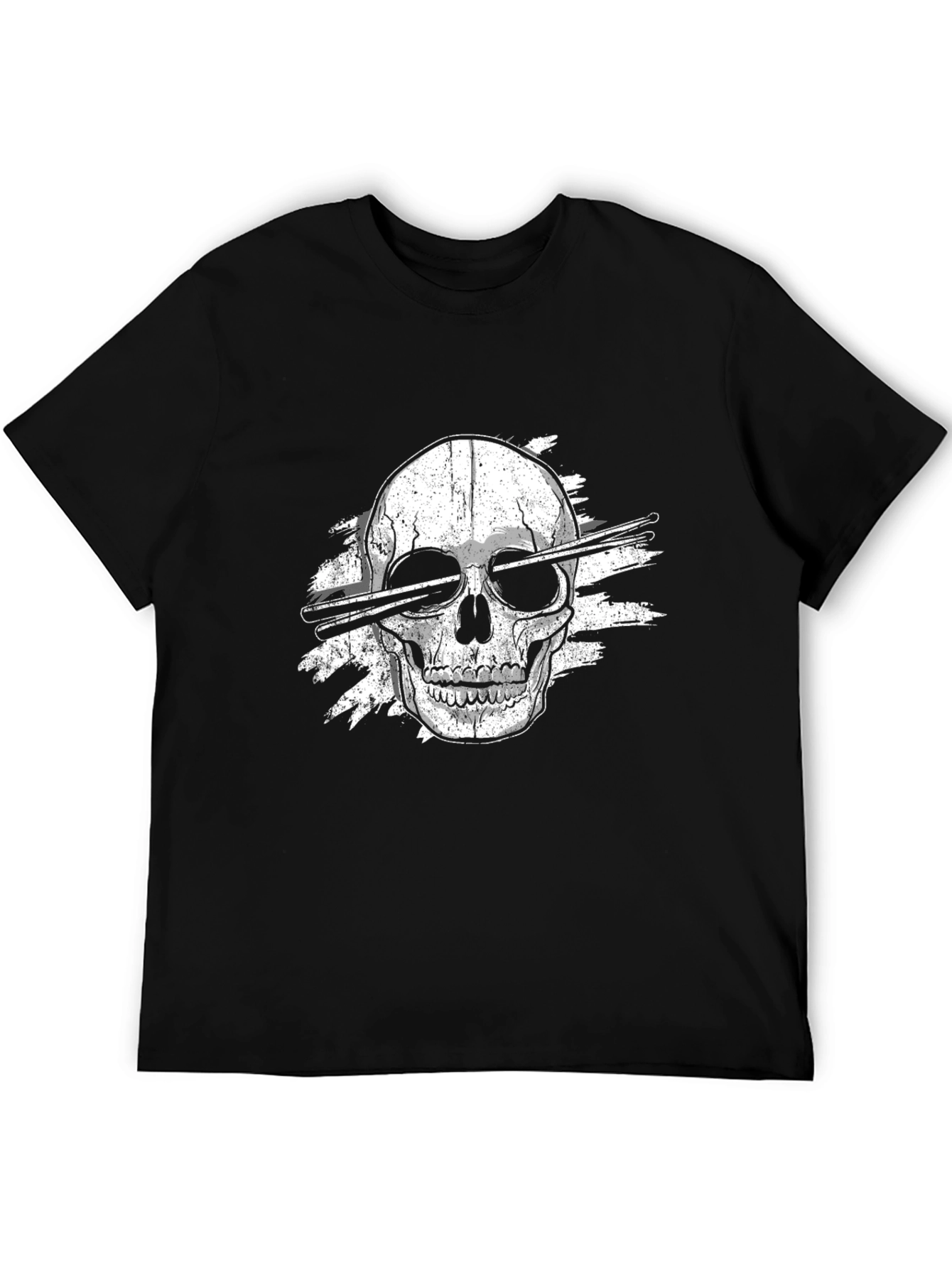 Skull Drummer T-Shirt - Rock & Roll Tee