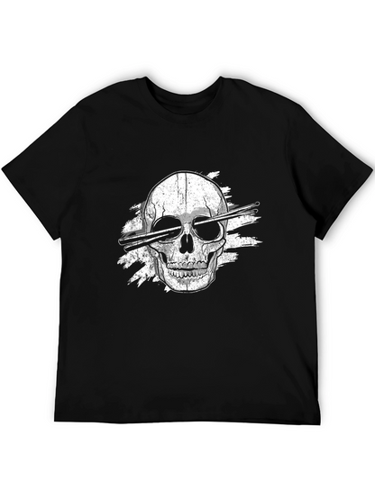 Skull Drummer T-Shirt - Rock & Roll Tee