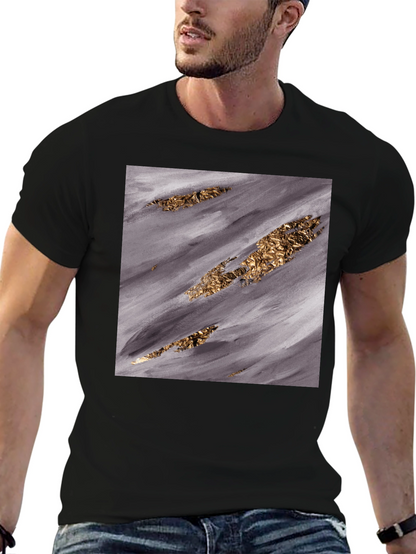 Abstract Gold & Grey T-Shirt