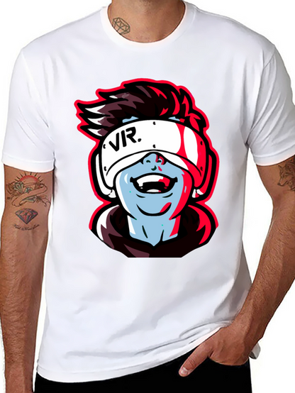 VR Gamer Graphic Tee - Black Cotton Shirt