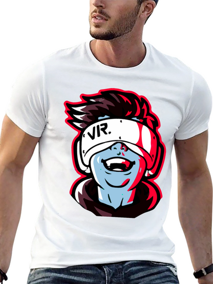 VR Gamer Graphic Tee - Black Cotton Shirt