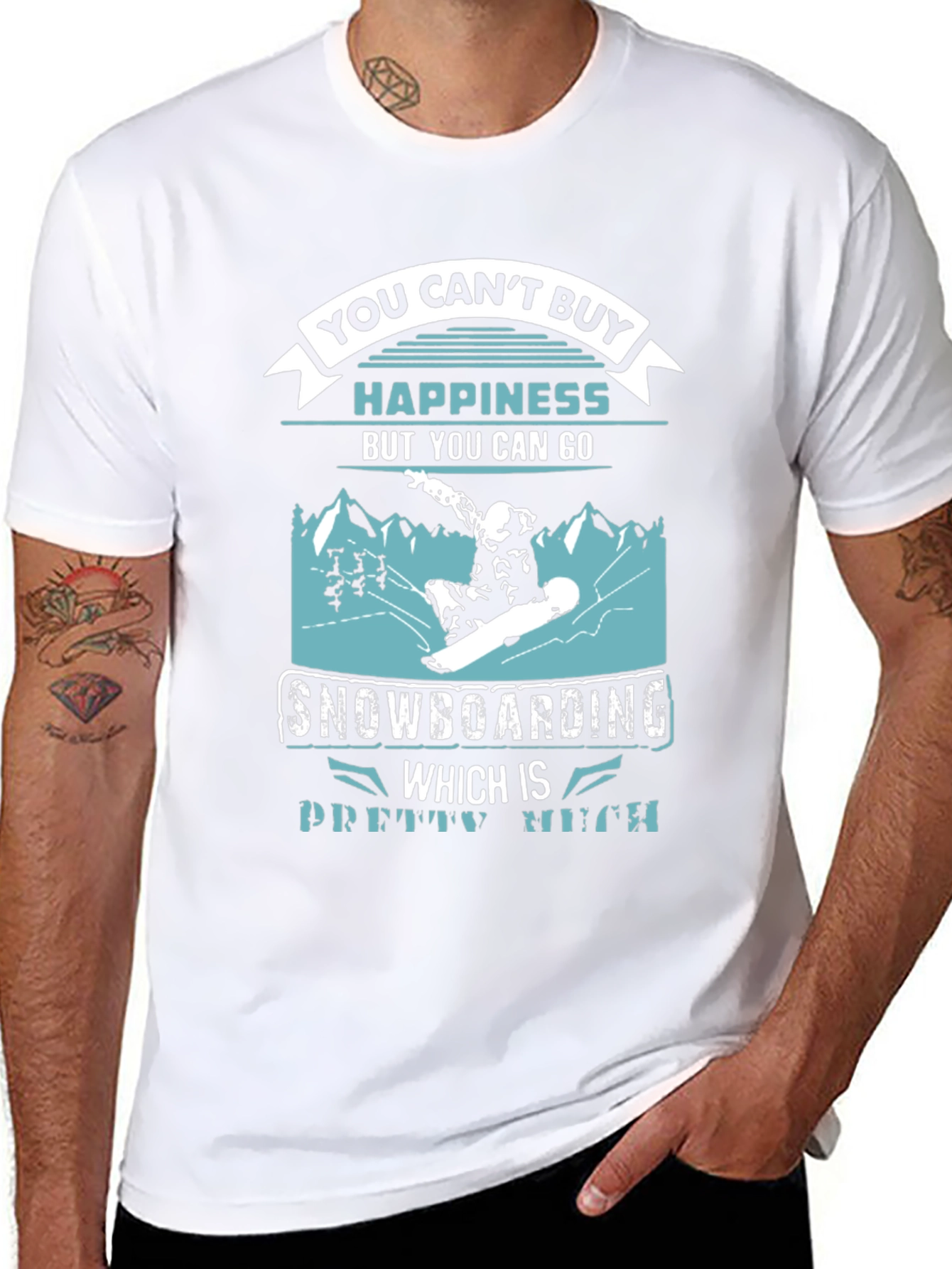 Snowboarding Happiness Graphic T-Shirt