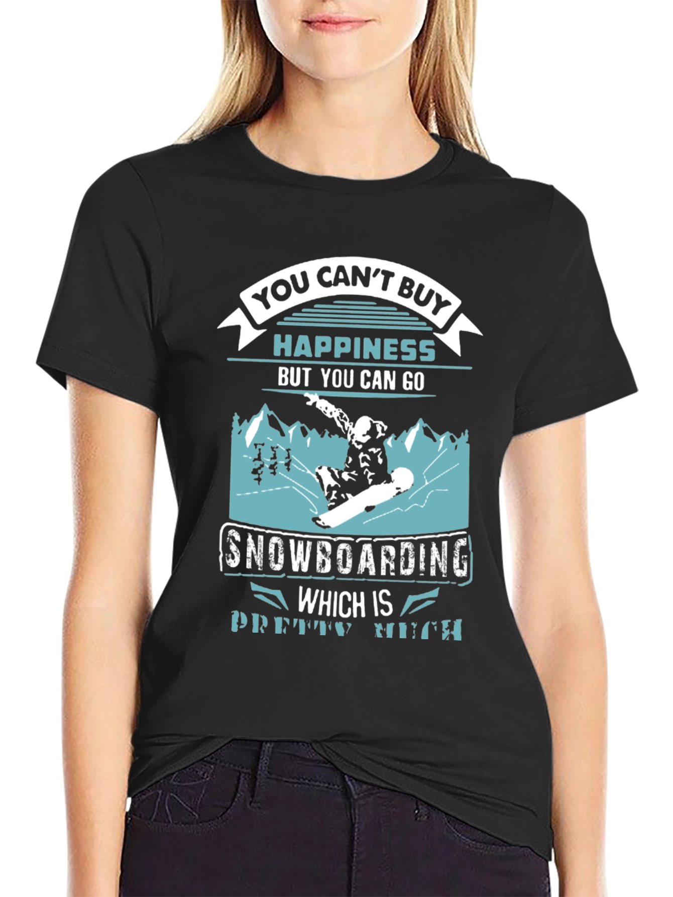 Snowboarding Happiness Graphic T-Shirt