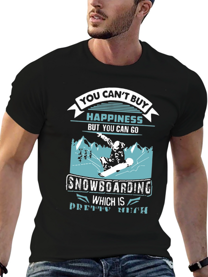 Snowboarding Happiness Graphic T-Shirt