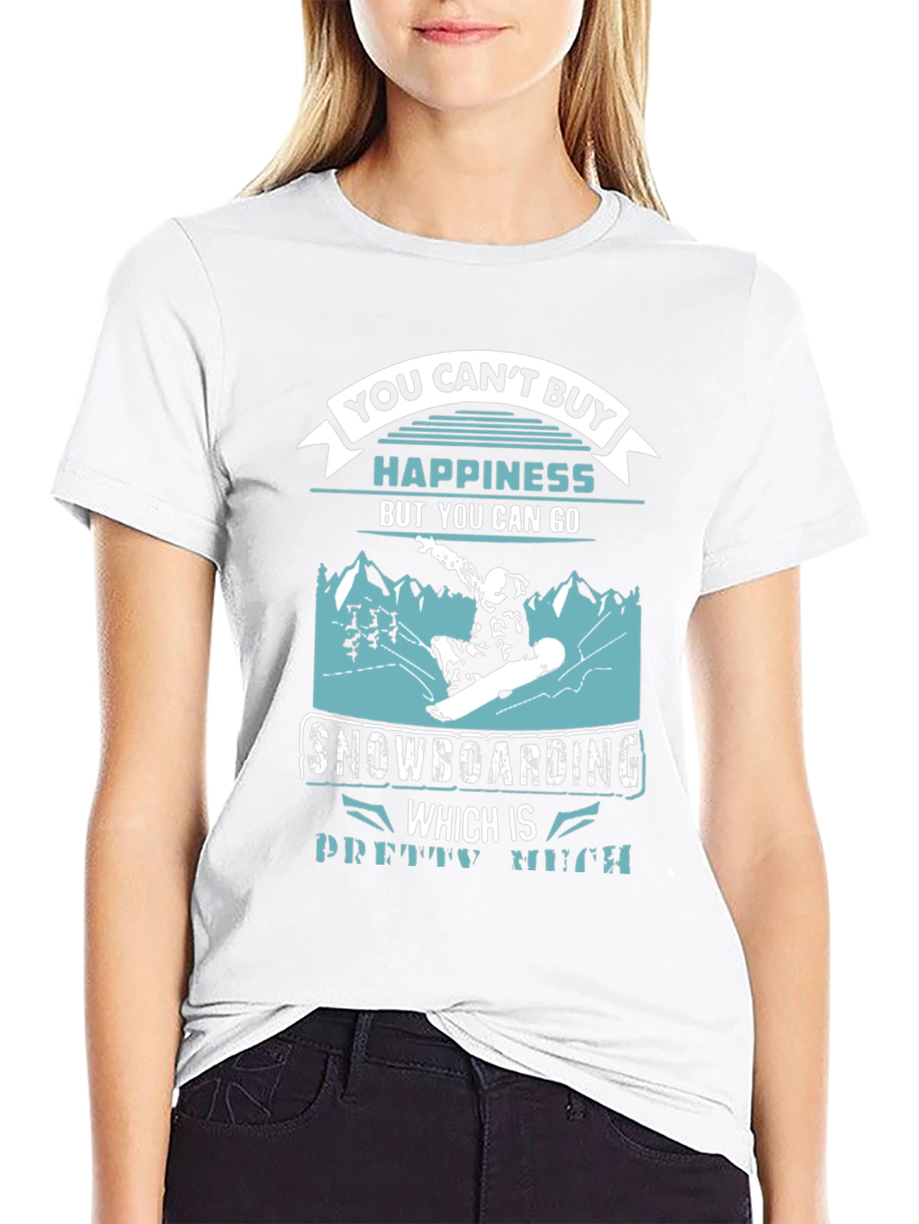 Snowboarding Happiness Graphic T-Shirt