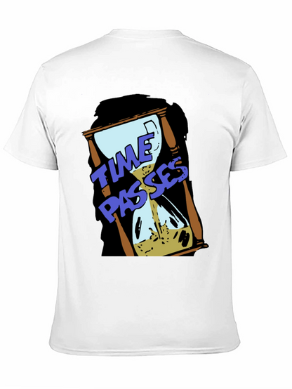 Time Passes Hourglass Graphic Black T-Shirt