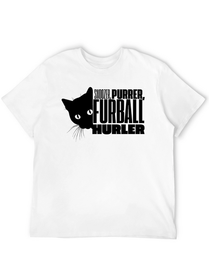 Furball Hurler Cat T-Shirt - Black