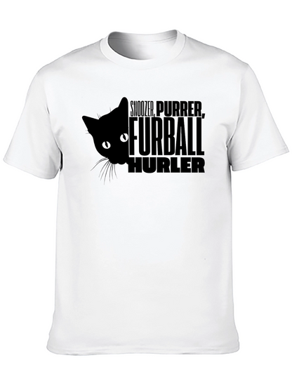 Furball Hurler Cat T-Shirt - Black