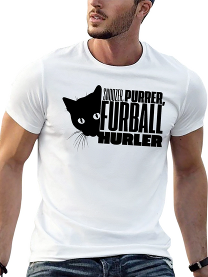 Furball Hurler Cat T-Shirt - Black