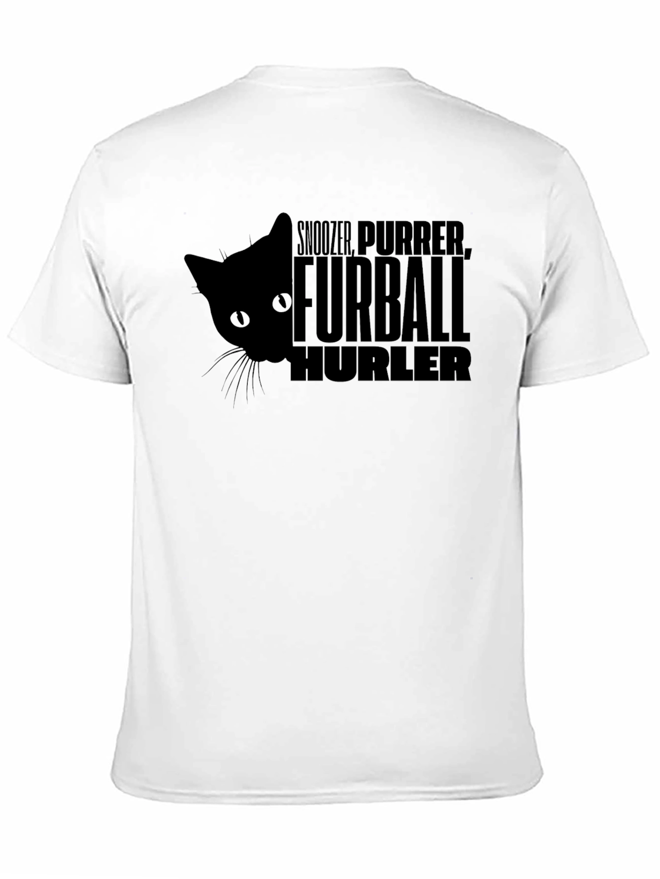 Furball Hurler Cat T-Shirt - Black