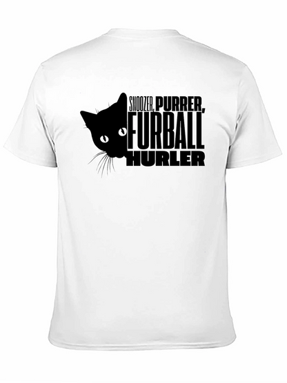 Furball Hurler Cat T-Shirt - Black