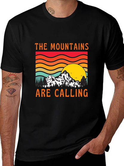 Mountains Are Calling Black Tee
