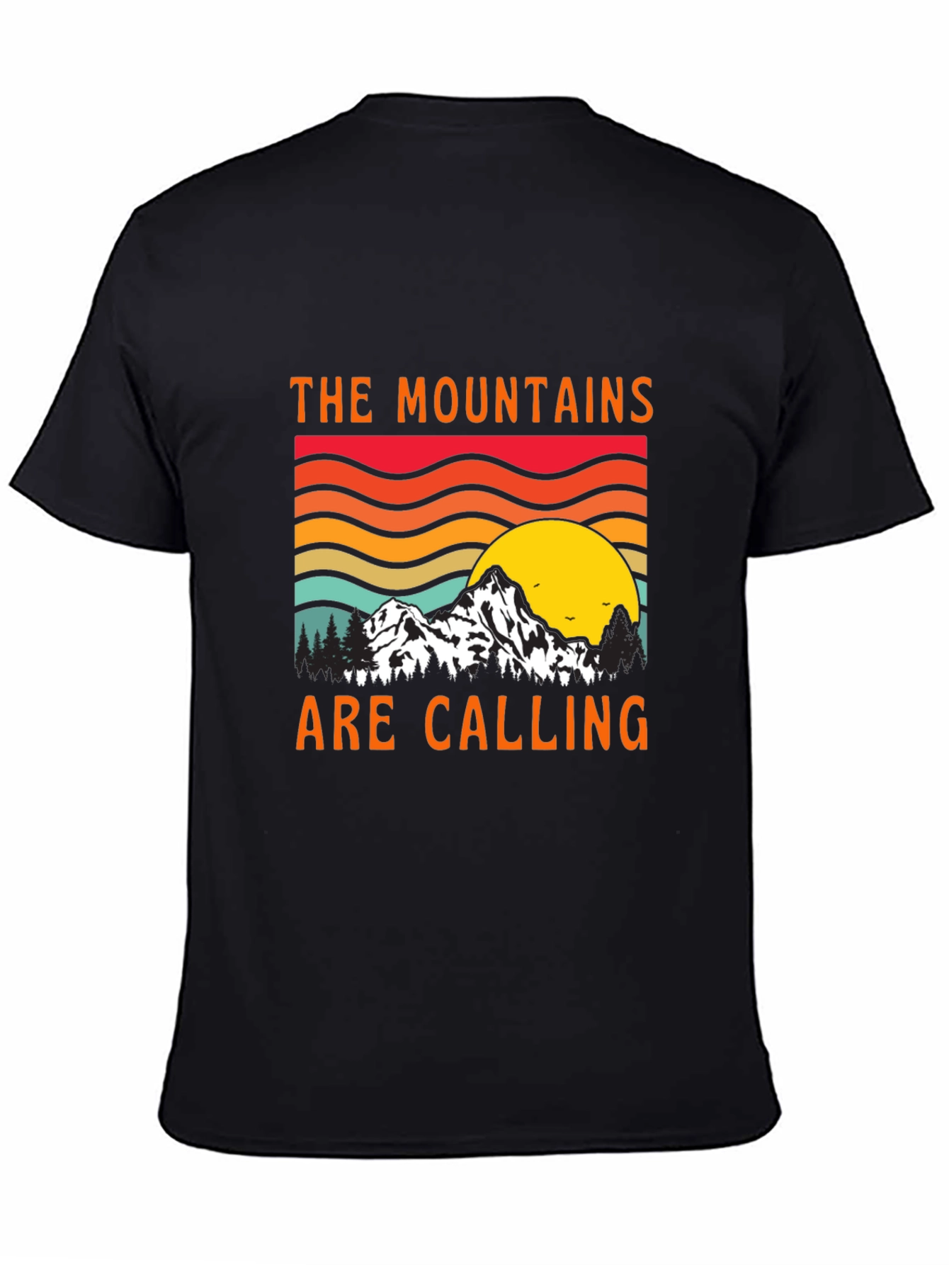Mountains Are Calling Black Tee